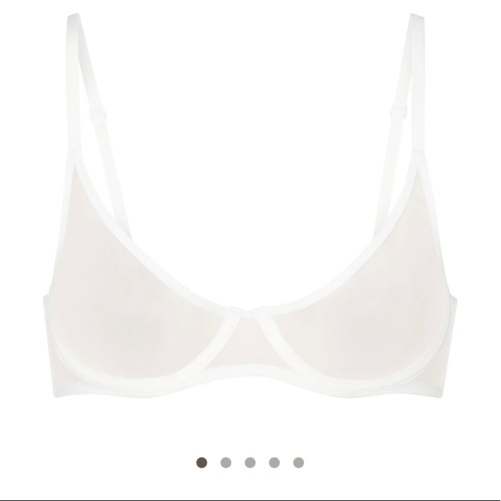 NWOT SKIMS Ultra Fine Mesh Underwire Scoop Bra Marble 32A